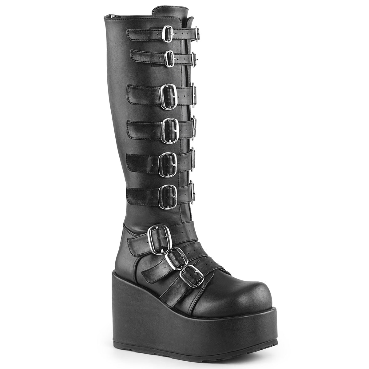 CONCORD-108 Black Vegan Leather Knee Boot