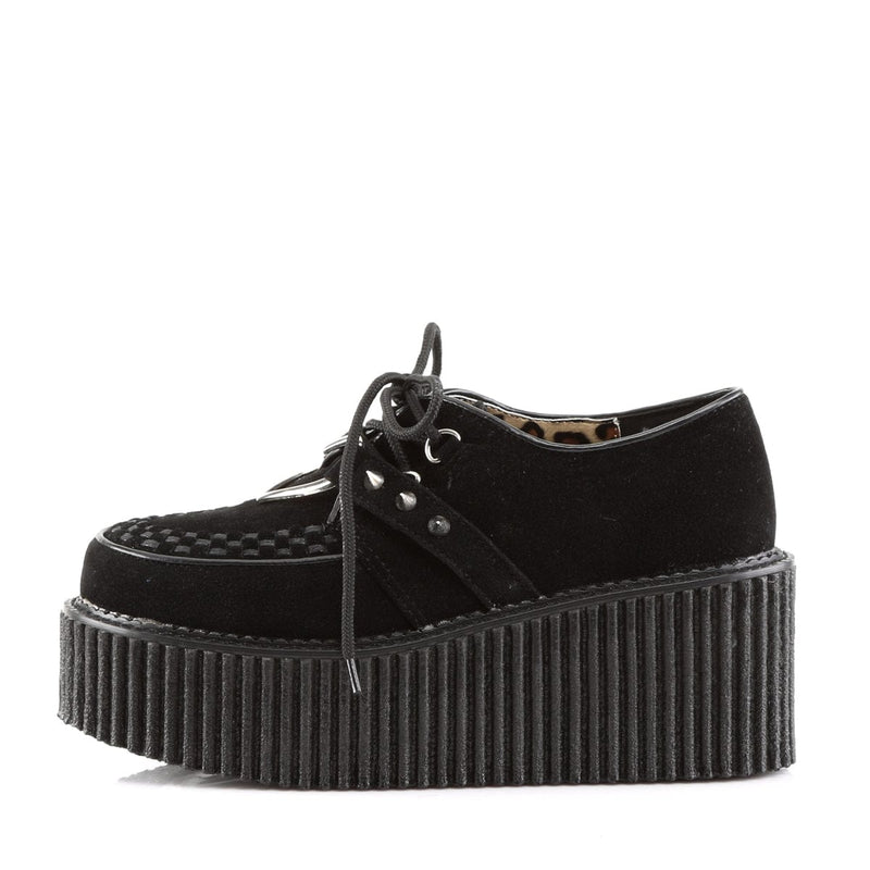 CREEPER-206 Black Vegan Suede-Vegan Leather