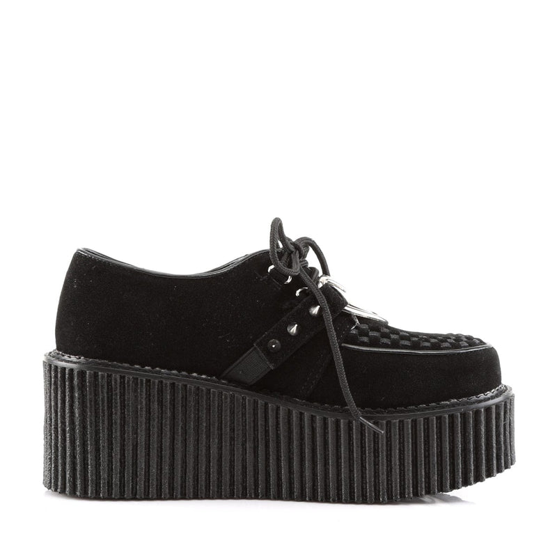 CREEPER-206 Black Vegan Suede-Vegan Leather