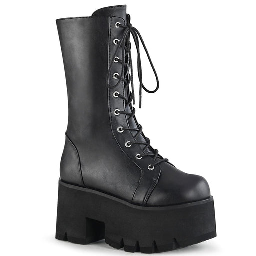 Demonia ASHES-105 Mid-Calf Boot (Black Vegan Leather)