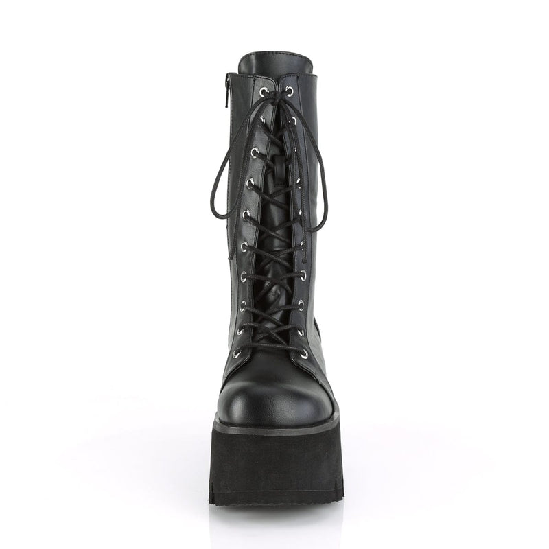 Demonia ASHES-105 Mid-Calf Boot (Black Vegan Leather)