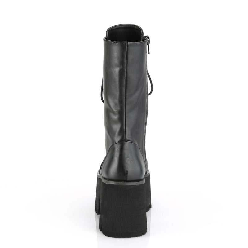 Demonia ASHES-105 Mid-Calf Boot (Black Vegan Leather)