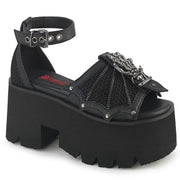 ASHES-11 Sandal (Black Vegan Leather-Mesh)