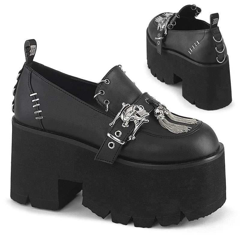 Demonia ASHES-38 Pump (Black Vegan Leather)