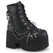 Demonia ASHES-52 Ankle Boot (Black Vegan Leather)
