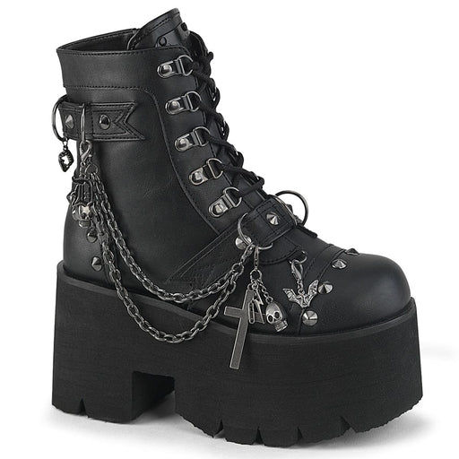 Demonia ASHES-52 Ankle Boot (Black Vegan Leather)