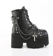 Demonia ASHES-52 Ankle Boot (Black Vegan Leather)