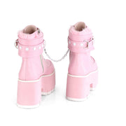 Demonia ASHES-57 Ankle Boot (Baby Pink Vegan Leather)