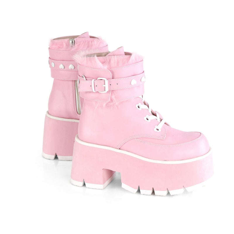 Demonia ASHES-57 Ankle Boot (Baby Pink Vegan Leather)
