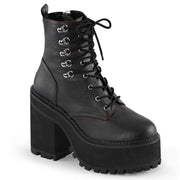 Demonia ASSAULT-100 Ankle Boot (Black Vegan Leather)