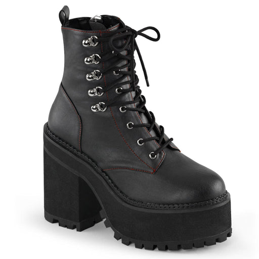 Demonia ASSAULT-100 Ankle Boot (Black Vegan Leather)