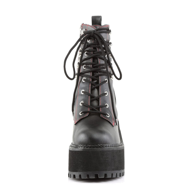 Demonia ASSAULT-100 Ankle Boot (Black Vegan Leather)