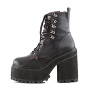 Demonia ASSAULT-100 Ankle Boot (Black Vegan Leather)