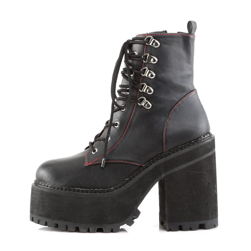 Demonia ASSAULT-100 Ankle Boot (Black Vegan Leather)