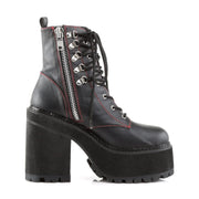 Demonia ASSAULT-100 Ankle Boot (Black Vegan Leather)