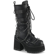 Demonia ASSAULT-117 Mid-Calf Boot (Black Vegan Leather)