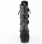 Demonia ASSAULT-117 Mid-Calf Boot (Black Vegan Leather)