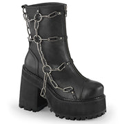 Demonia ASSAULT-66 Ankle Boot (Black Vegan Leather) 6