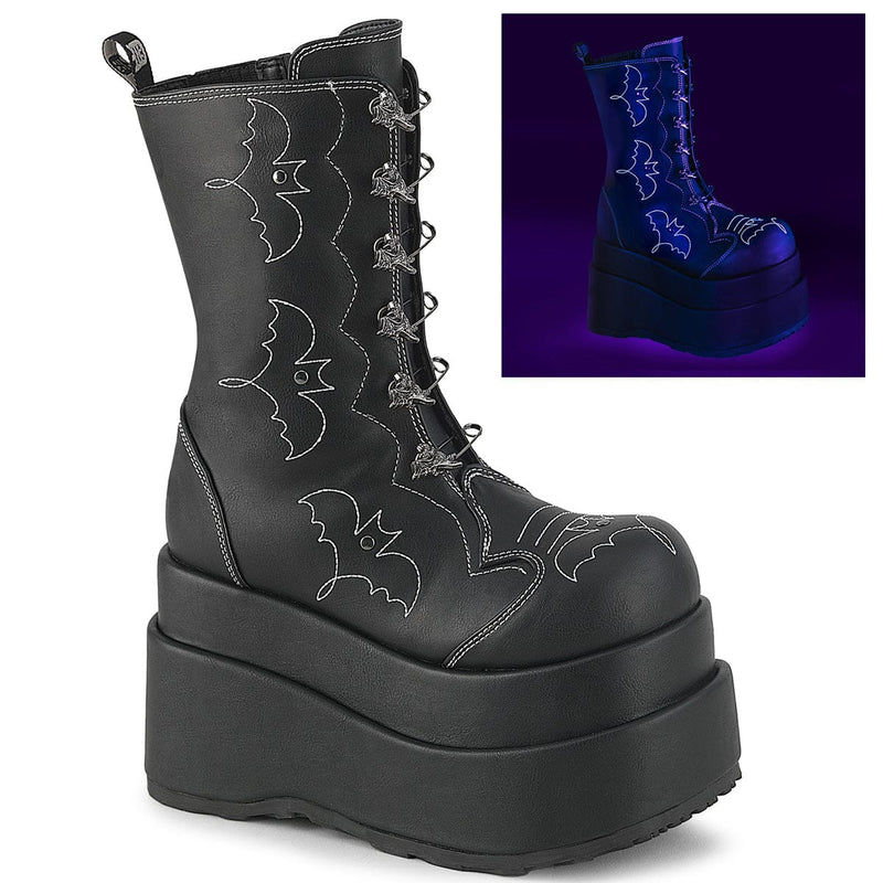Demonia BEAR-182 Mid-Calf Boot (Black Vegan Leather)