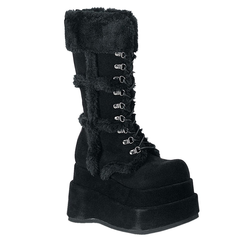 Demonia BEAR-202 Mid-Calf Boot (Black Vegan Suede)