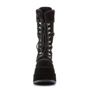 Demonia BEAR-202 Mid-Calf Boot (Black Vegan Suede)