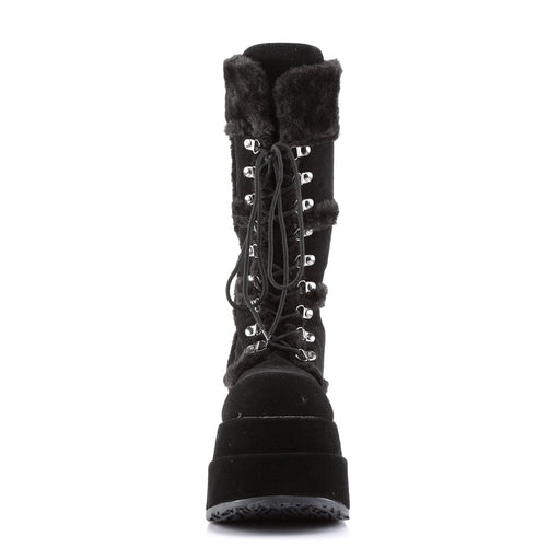 Demonia BEAR-202 Mid-Calf Boot (Black Vegan Suede)
