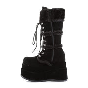 Demonia BEAR-202 Mid-Calf Boot (Black Vegan Suede)