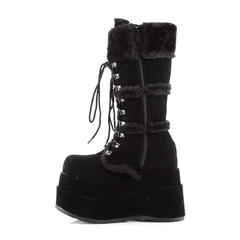 Demonia BEAR-202 Mid-Calf Boot (Black Vegan Suede)