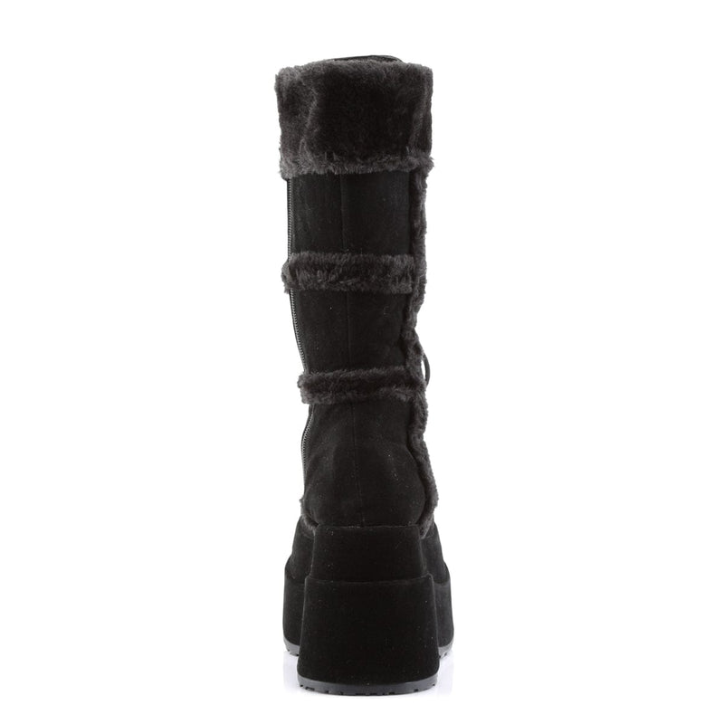 Demonia BEAR-202 Mid-Calf Boot (Black Vegan Suede)