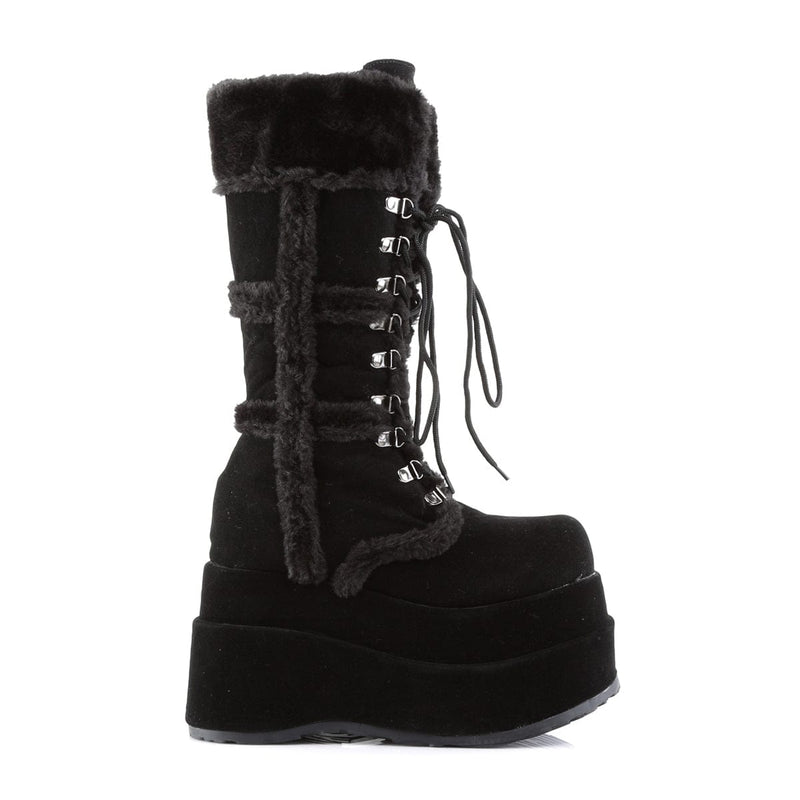 Demonia BEAR-202 Mid-Calf Boot (Black Vegan Suede)