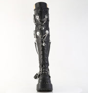 Demonia BEAR-316 Knee High Boot (Black Vegan Leather)
