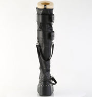 Demonia BEAR-316 Knee High Boot (Black Vegan Leather)