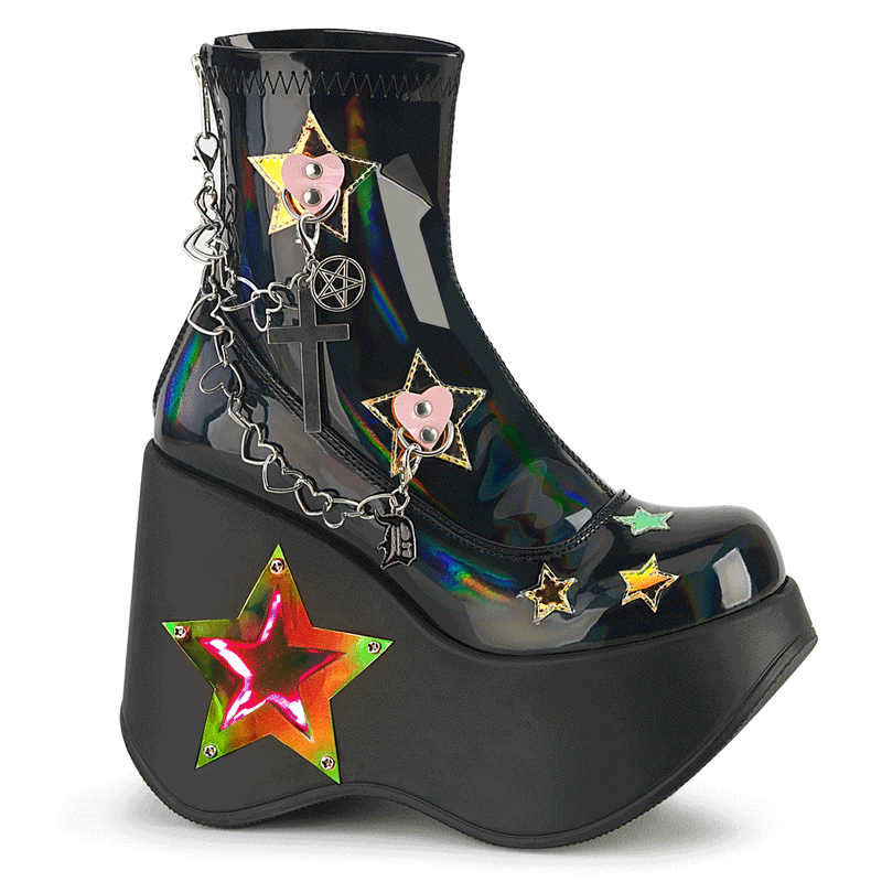 Demonia BLAZE-108 Ankle Boot (Black Holo Patent)