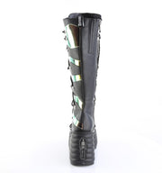 Demonia BLAZE-152 Knee High Boot (Black Vegan Leather- Magic Mirror)