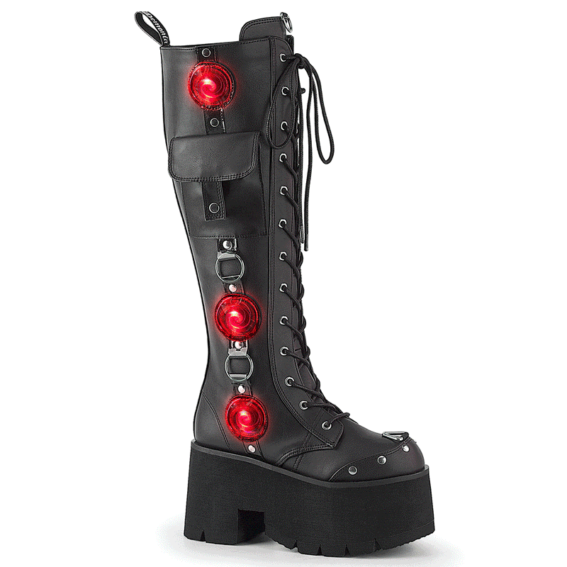 Demonia BLAZE-202 Knee High Boot (Black Vegan Leather)