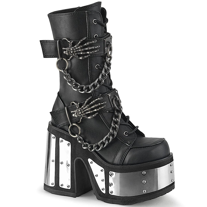 Demonia CAMEL-120 Ankle Boot (Black Vegan Leather)