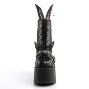 Demonia CAMEL-202 Ankle Boot (Black Vegan Leather)
