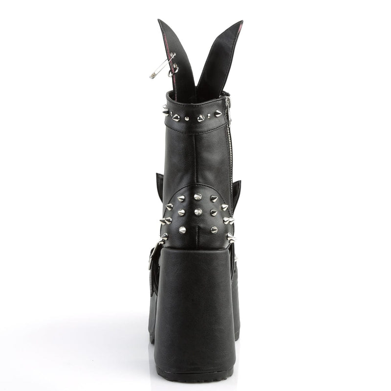 Demonia CAMEL-202 Ankle Boot (Black Vegan Leather)