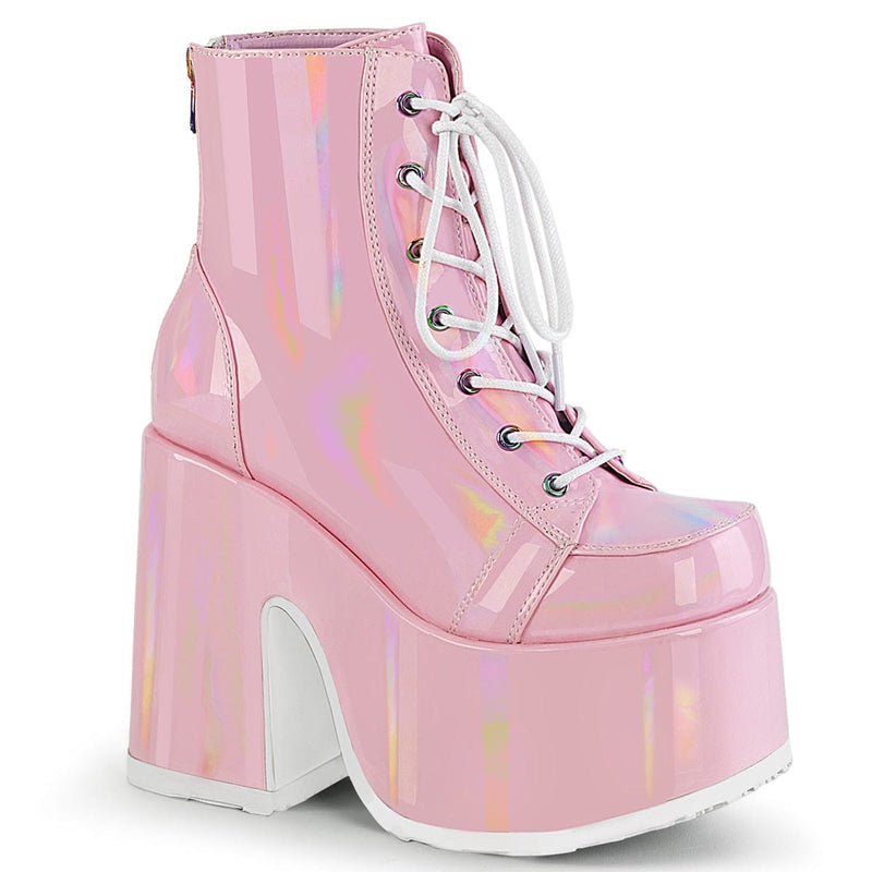 Demonia CAMEL-203 Ankle Boot (Baby Pink Hologram)