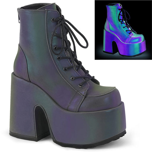 Demonia CAMEL-203 Ankle Boot (Green Multi Reflective)