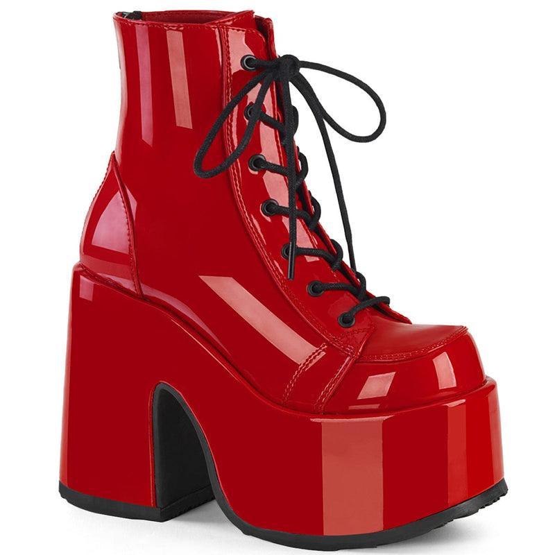 Demonia CAMEL-203 Ankle Boot (Red Patent)