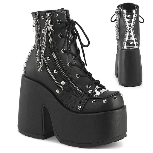 Demonia CAMEL-208 Ankle Boot (Black Vegan Leather)