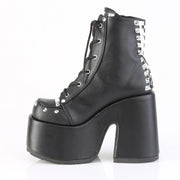 Demonia CAMEL-208 Ankle Boot (Black Vegan Leather)