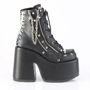 Demonia CAMEL-208 Ankle Boot (Black Vegan Leather)