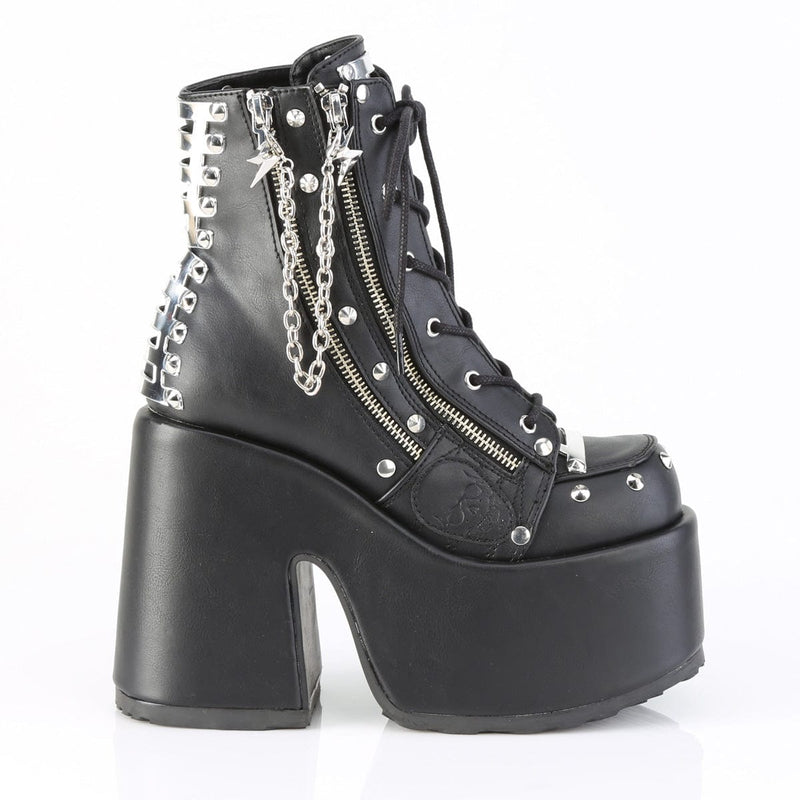 Demonia CAMEL-208 Ankle Boot (Black Vegan Leather)