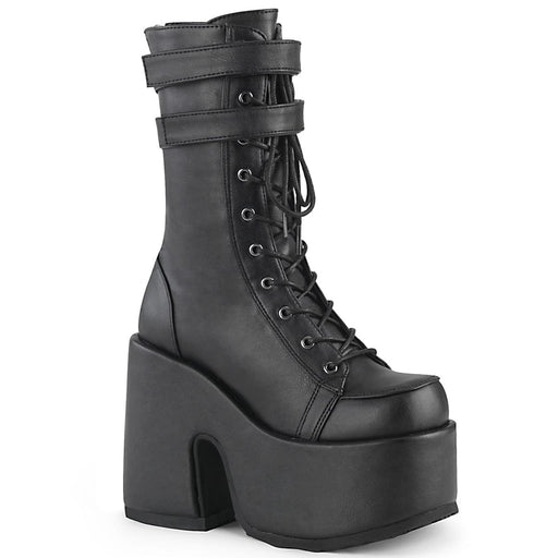 Demonia CAMEL-250 Mid-Calf Boot (Black Vegan Leather)