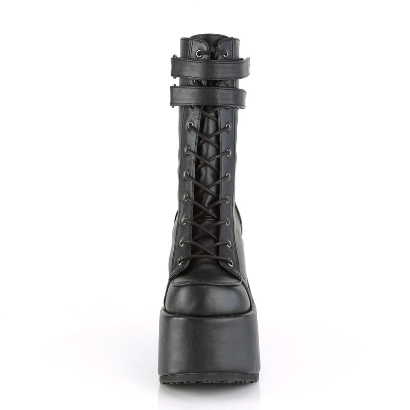 Demonia CAMEL-250 Mid-Calf Boot (Black Vegan Leather)
