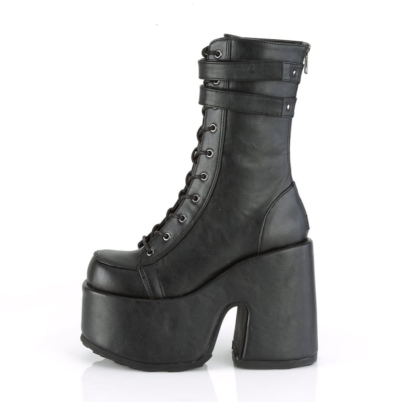 Demonia CAMEL-250 Mid-Calf Boot (Black Vegan Leather)