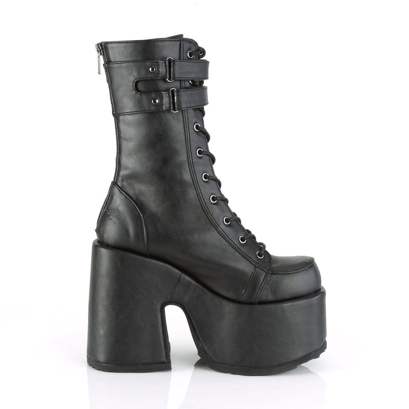 Demonia CAMEL-250 Mid-Calf Boot (Black Vegan Leather)