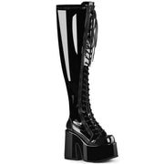 Demonia CAMEL-300WC Thigh High Boot (Black Stretch Patent) 6